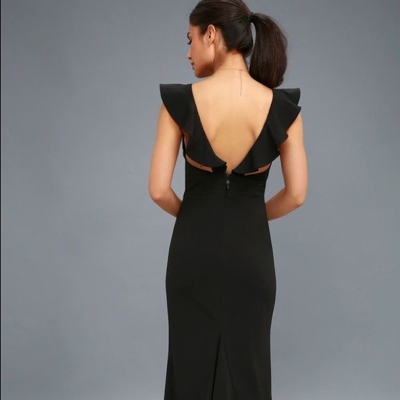 Lulus Perfect Opportunity Black Maxi Dress with Ruffle Straps Size Medium - Picture 9 of 10